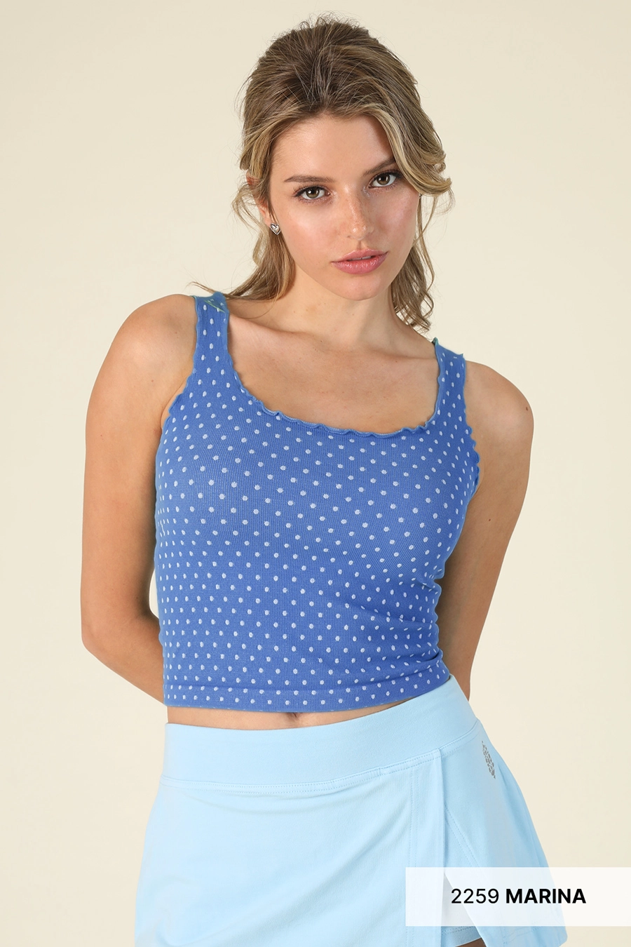 Polka Dot Edge Crop Top MULTIPLE COLORS