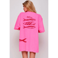 Sardines Graphic Oversized Tee Pink
