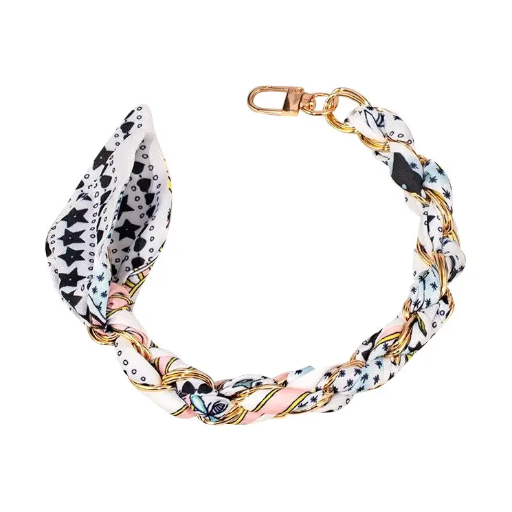 Gold Phone Chain with Scarf Star and Heart