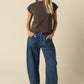Valerie Cap Sleeve Crop Tee Brown
