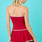 Destiny Maroon Strapless Dress