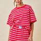 Dylan Striped Set Top Red