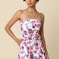 Millie Floral Strapless Belted Romper