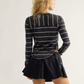 COOL DOWN CREW STRIPE / BLACK COMBO