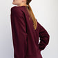 Mock Neck Cherry Pullover