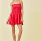 Dana Tiered Mini Dress Red
