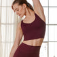 V Neck Yoga Top Cassis