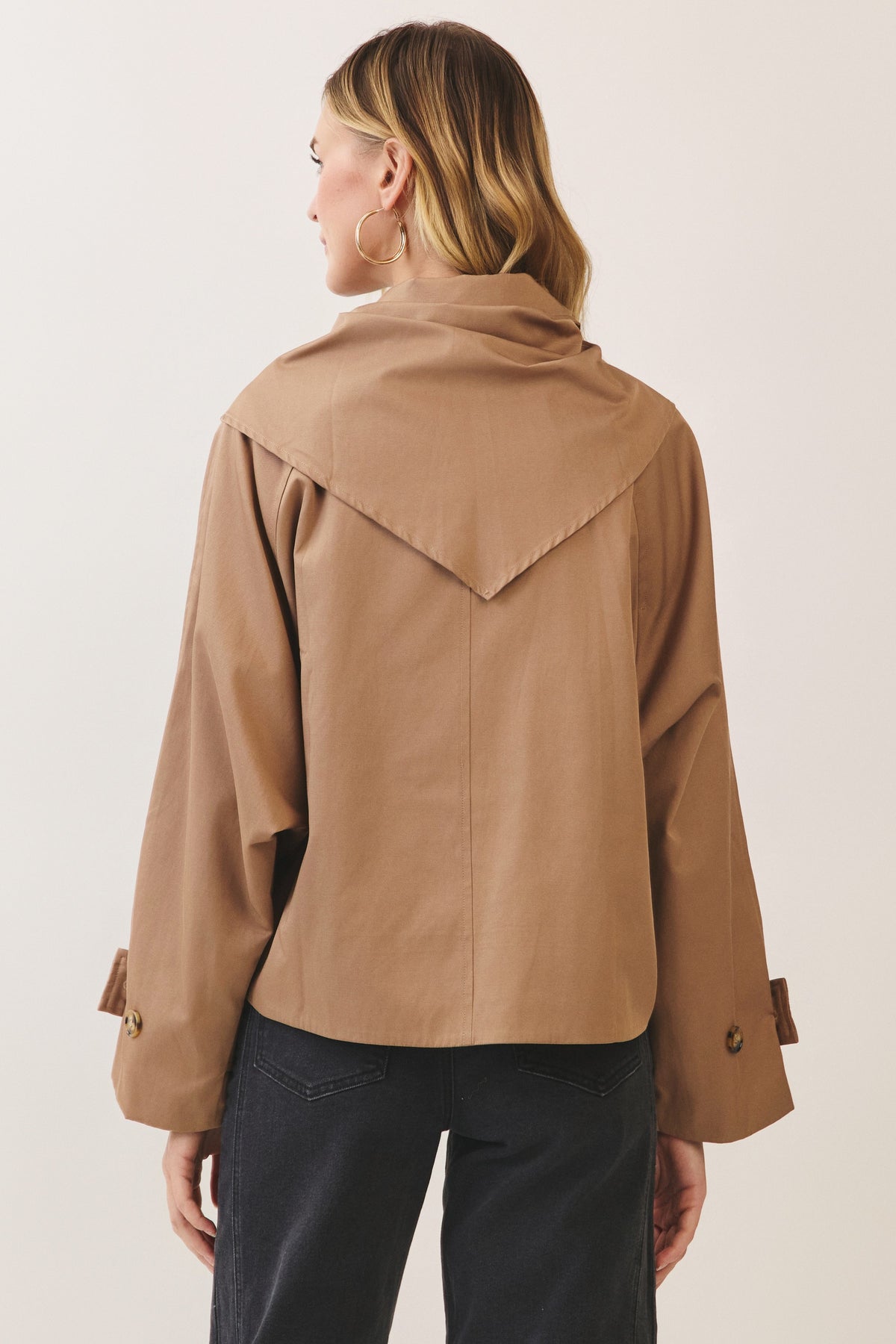 Tina  Collar Tie-front Trench Jacket