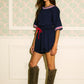 Becka Navy Ribbon Romper