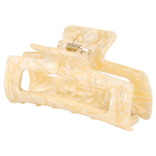 Tortoise Shell Flat Women's Hair Claw Clip BEIGE