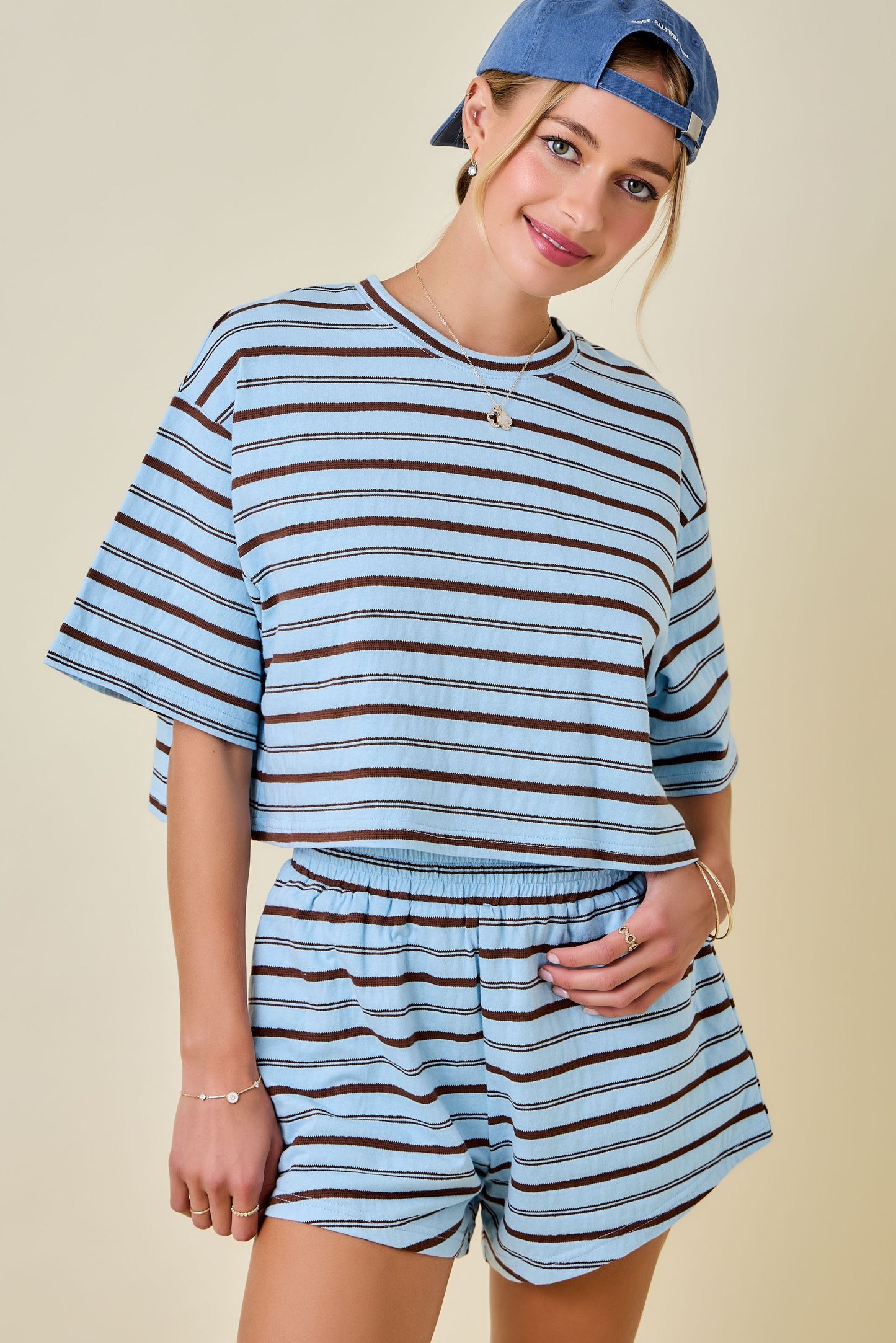 Diana Blue and Brown Set Top