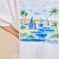 Sea Breeze Coastal Sailboat Graphic Top