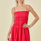 Dana Tiered Mini Dress Red