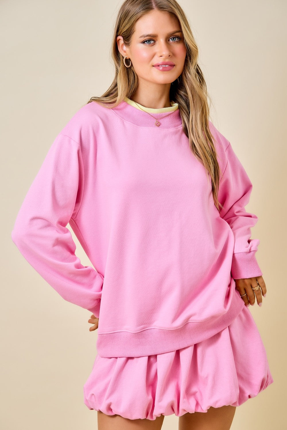 Dana Pink Mockneck