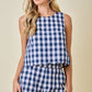 Deb Gingham Set Top Navy
