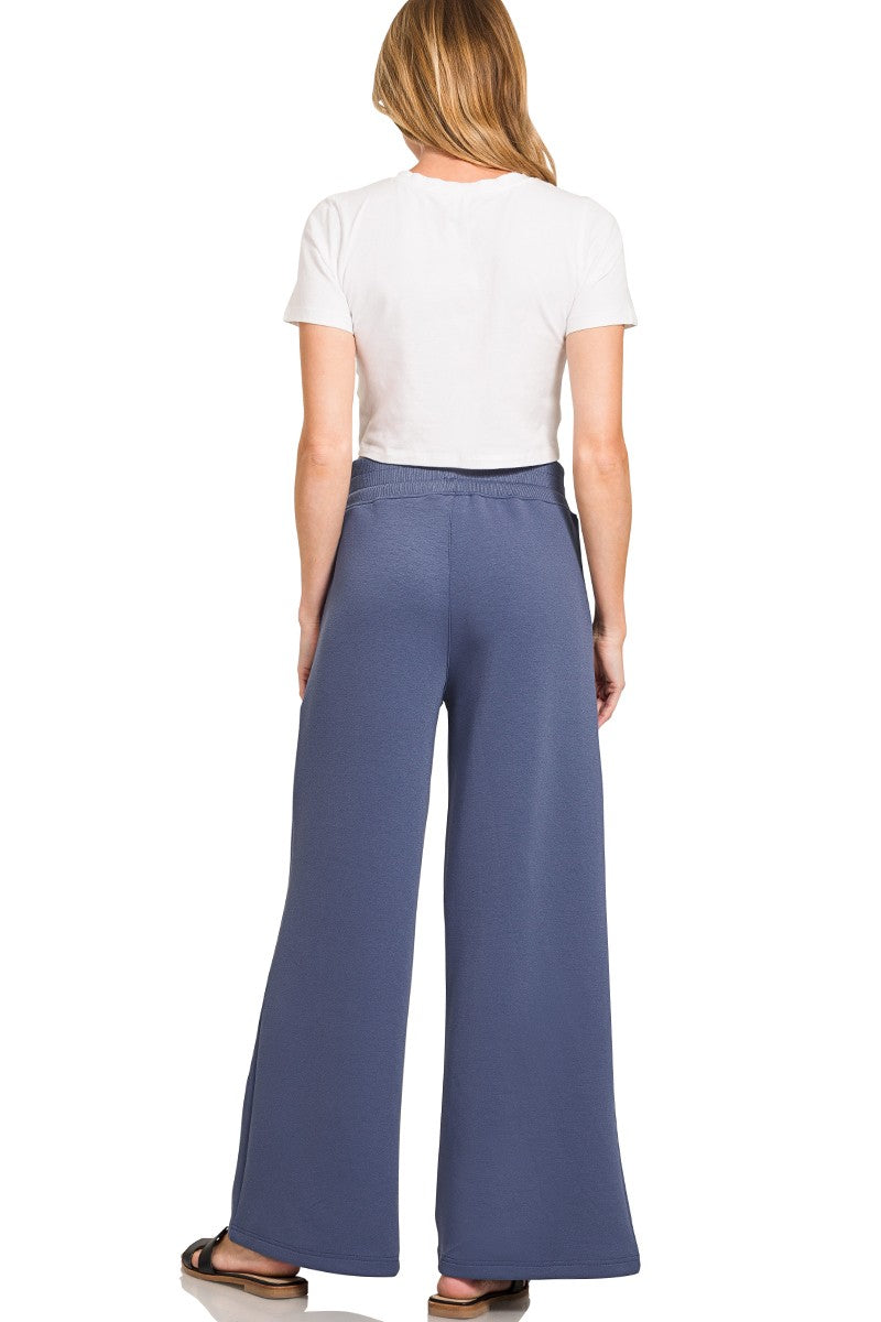 Scuba Collared Pullover & Pants Set Blue Indigo