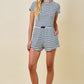 Dina Navy and Blue Striped Top