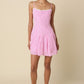 Rosette Gingham Flared Mini Dress