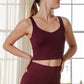 V Neck Yoga Top Cassis
