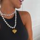 Wrap Around Pearl Heart Necklace