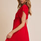 Gia Red V Neck Dress