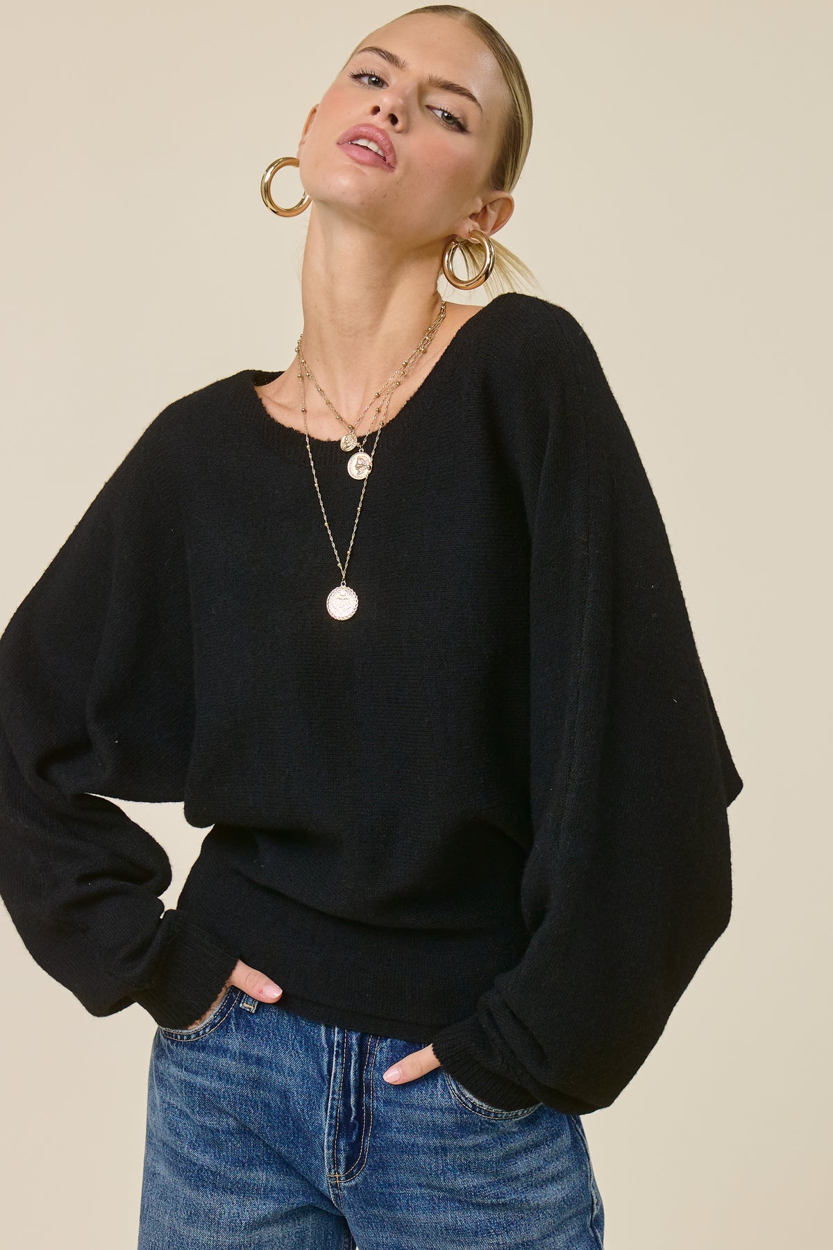 Molly Black Knit Sweater