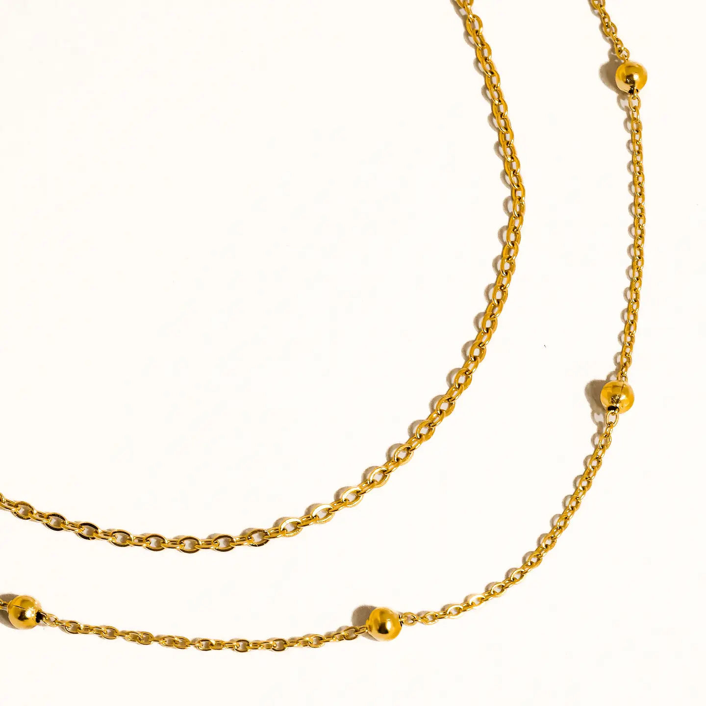 Pennie 18K Gold Non-Tarnish Layered Chain Anklets