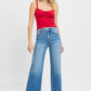 Risen Tummy Control High Rise Crop Wide Leg Jeans