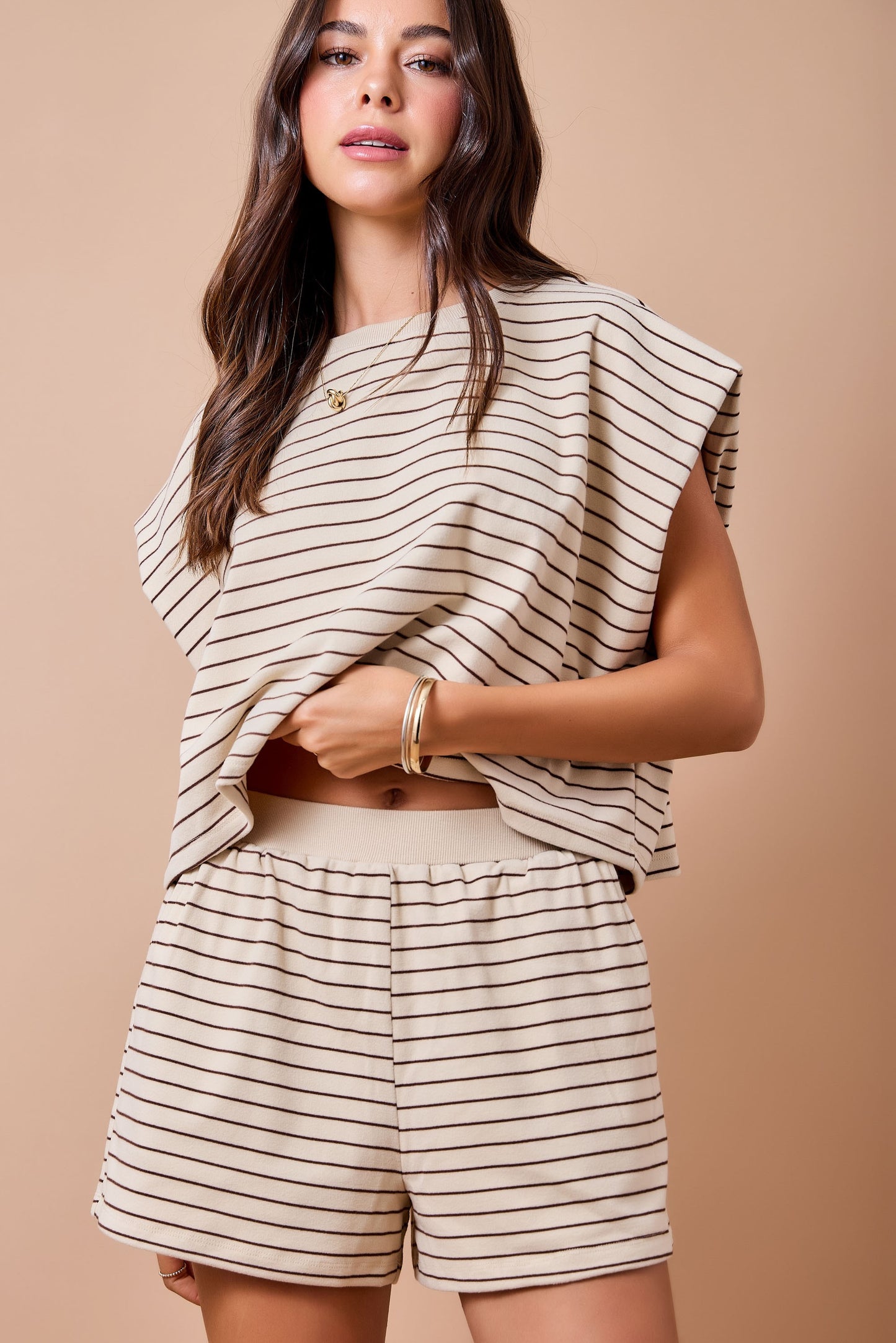 Demi Tan and Brown Set Top