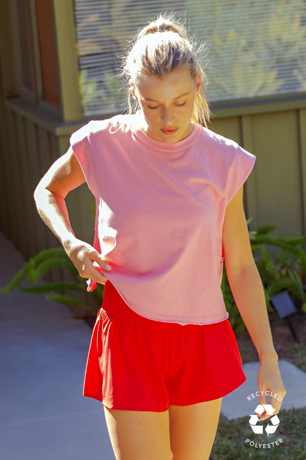 V Crossover Flared Short Red