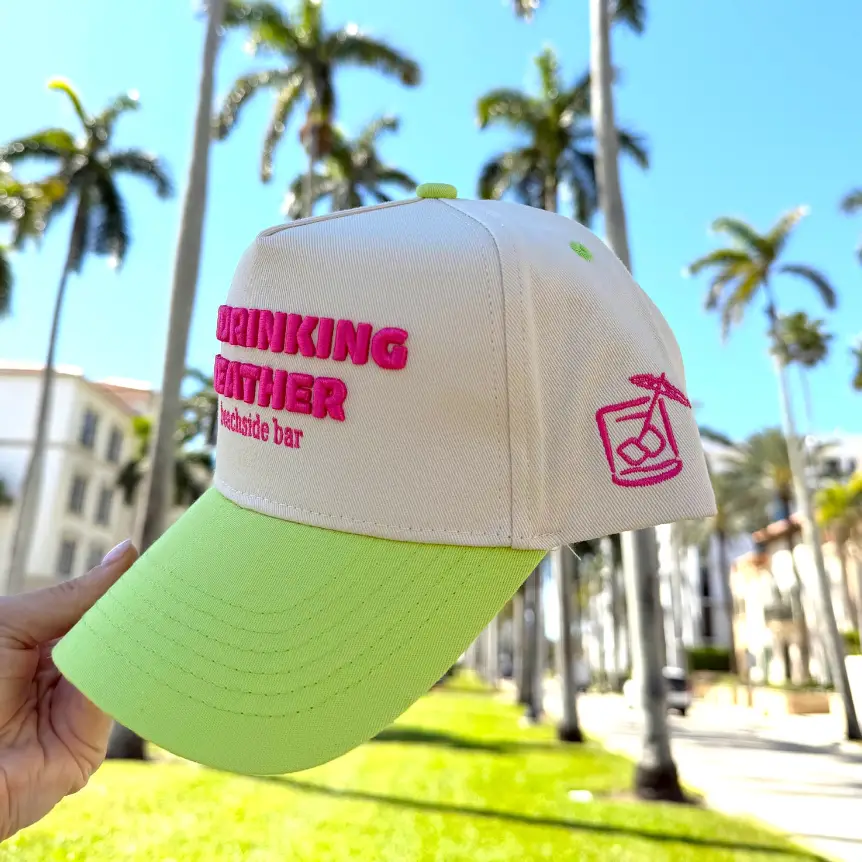 Day Drinking Weather - Lime Green Trucker Hat