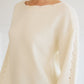 Sarah Cream Boat Neck Top
