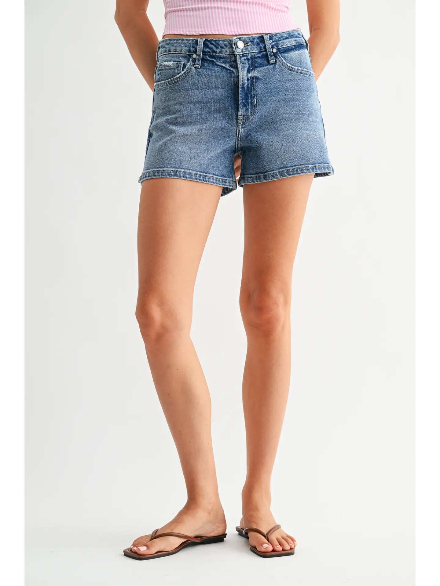 Just Black Stretch Short w/ Hidden Slit