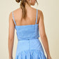 Delaney Blue Dot Crop Top