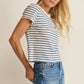 Junie Striped Tee True Navy