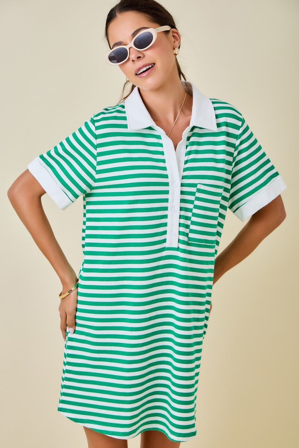 Dolly Striped Rugby Sweatshirt Dress
