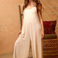 Brenda Wide Leg Solid Ribbed Knit Jumpsuit
