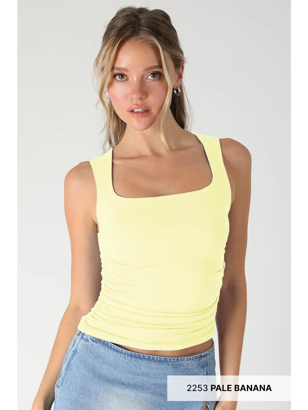 Clean Line Square Shirred Top