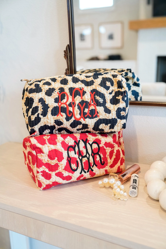 Red Leopard Makeup Bag