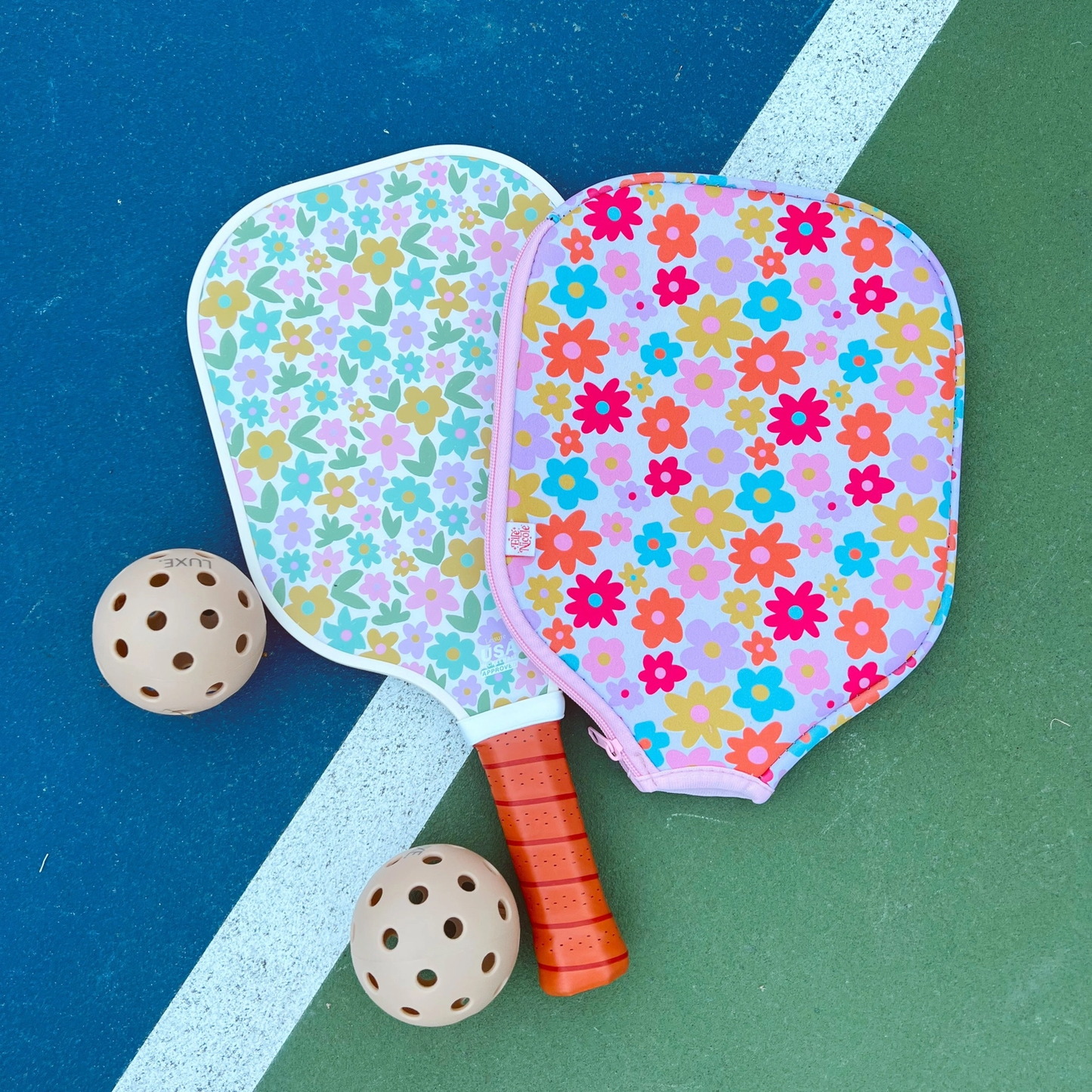 Neoprene Pickleball Paddle Case - Retro Floral