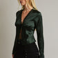 Lillian Green Satin Top