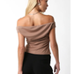 Macey Off-Shoulder Fitted Top Taupe
