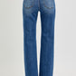 Risen High Rise Wide Leg Raw Cut Hem
