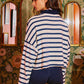 Brandon Navy Striped Top