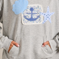 Heather Grey Nautical Anchor Patch Hoodie