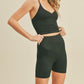 Black seamless crop tank