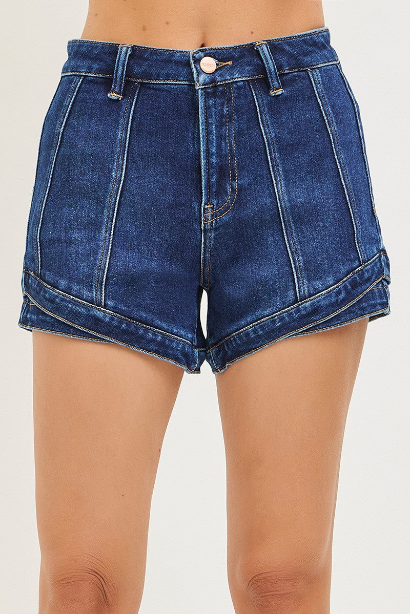 Risen High Rise Layered Hem Shorts