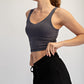 V Neck Yoga Top Charcoal