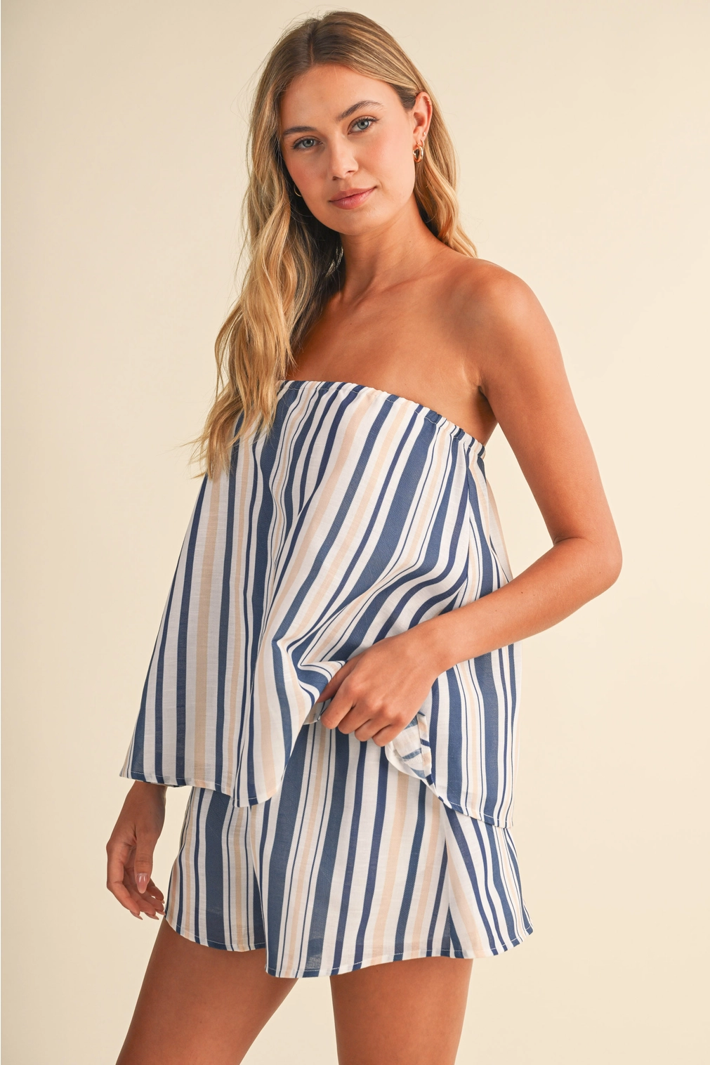 Kaia Striped Strapless Set