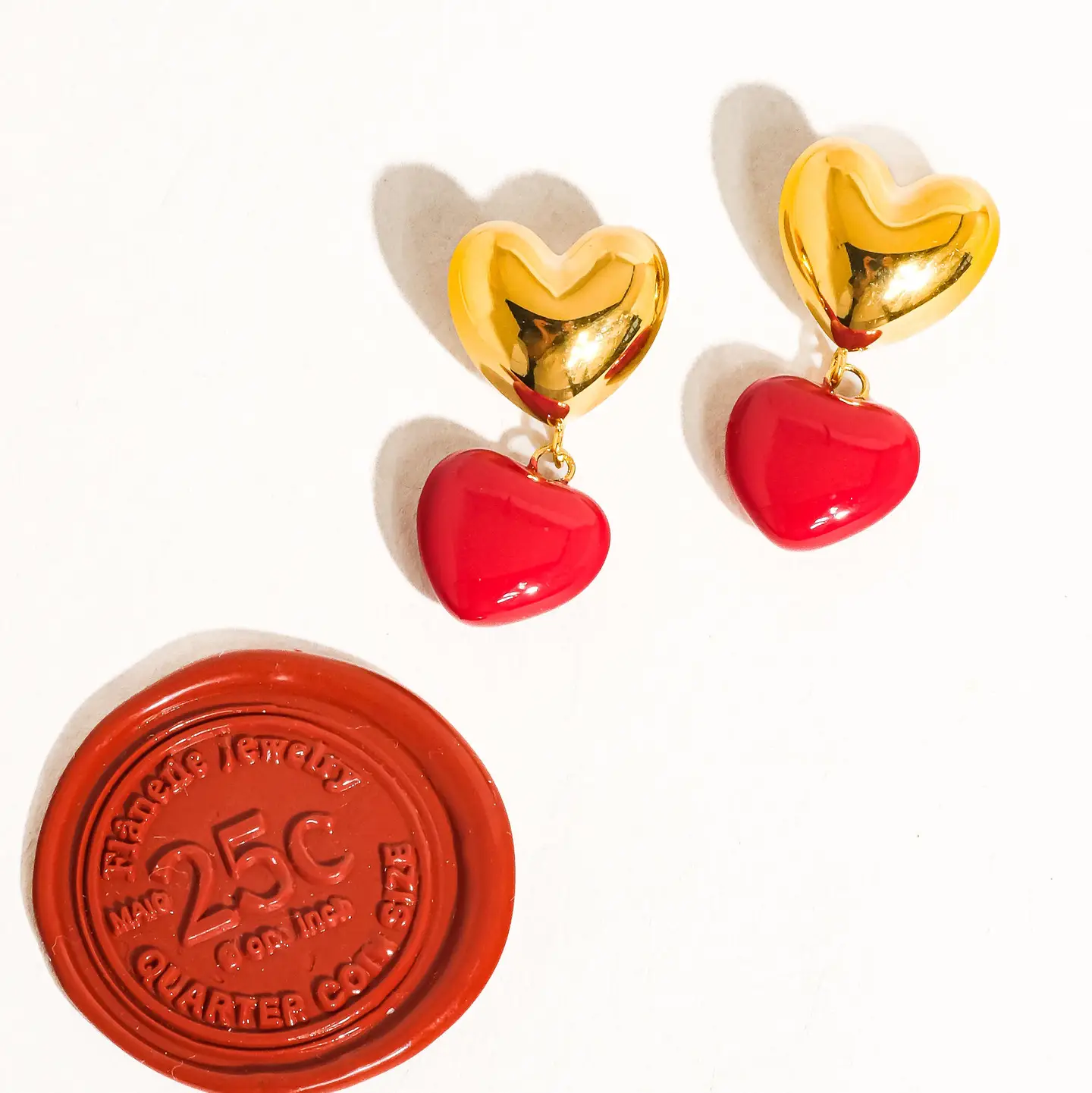Arcane 18K Gold Non-Tarnish Vintage Heart Earring